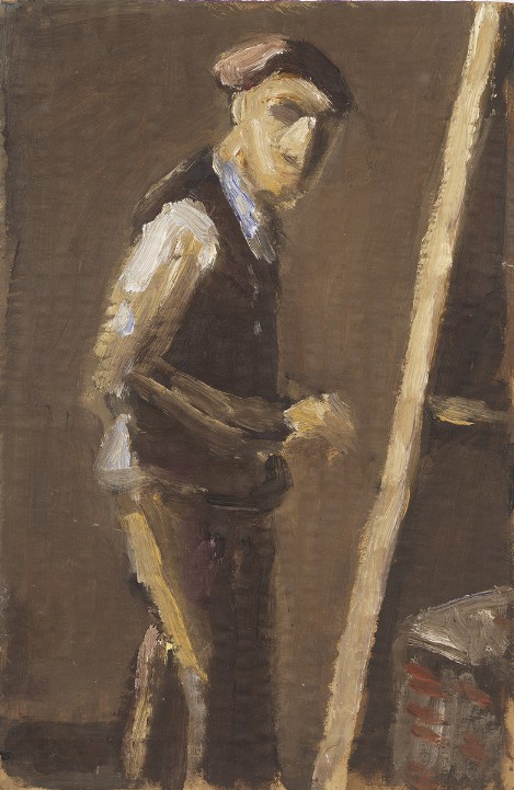 Gian Carozzi, Autoritratto al cavalletto, 1986